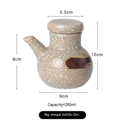 Creative Japanese Ceramic Seasoning Pot Household Vinegar Bottle